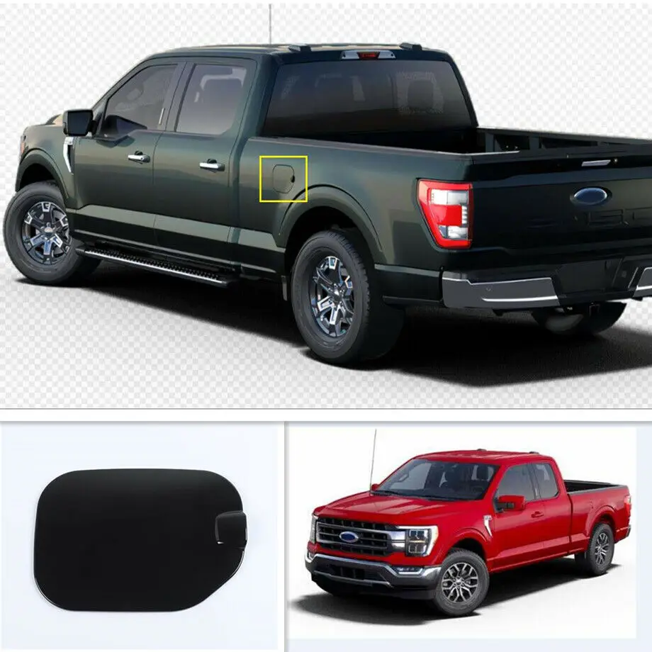 

Подходит для Ford F150 F-150 2021-2022 Черный ABS автомобильный топливный бак, крышка с отделкой для масла и газа