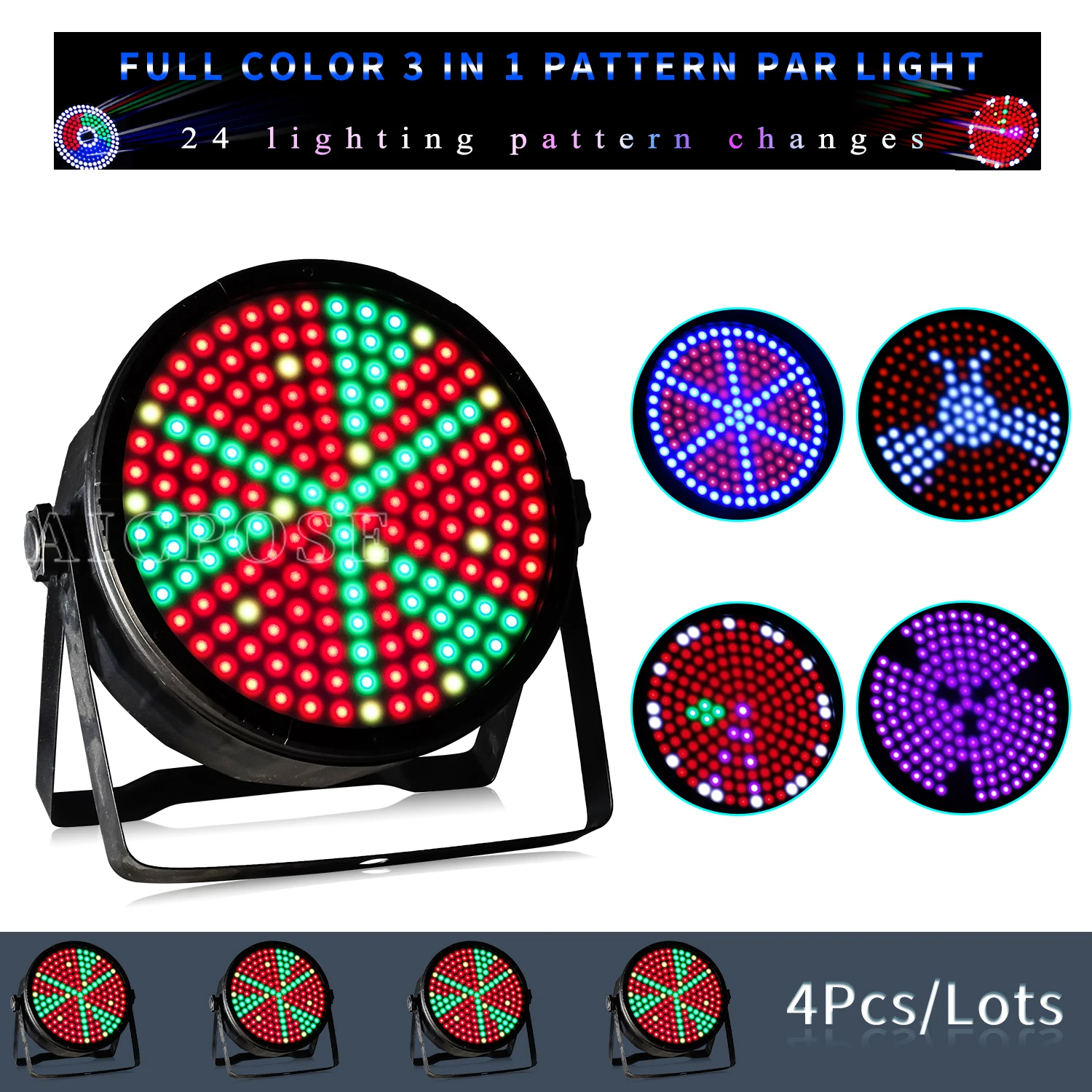 

4 шт./партия RGB 3 в 1 Светодиодный светильник Par 169 шт. SMD шариковый узор сценическое освещение управление DMX оборудование для диджея дискотеки у...