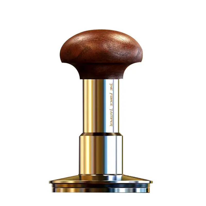

The force tamper stainless steel coffee tamper with wooden handle coffee powder hammer tools