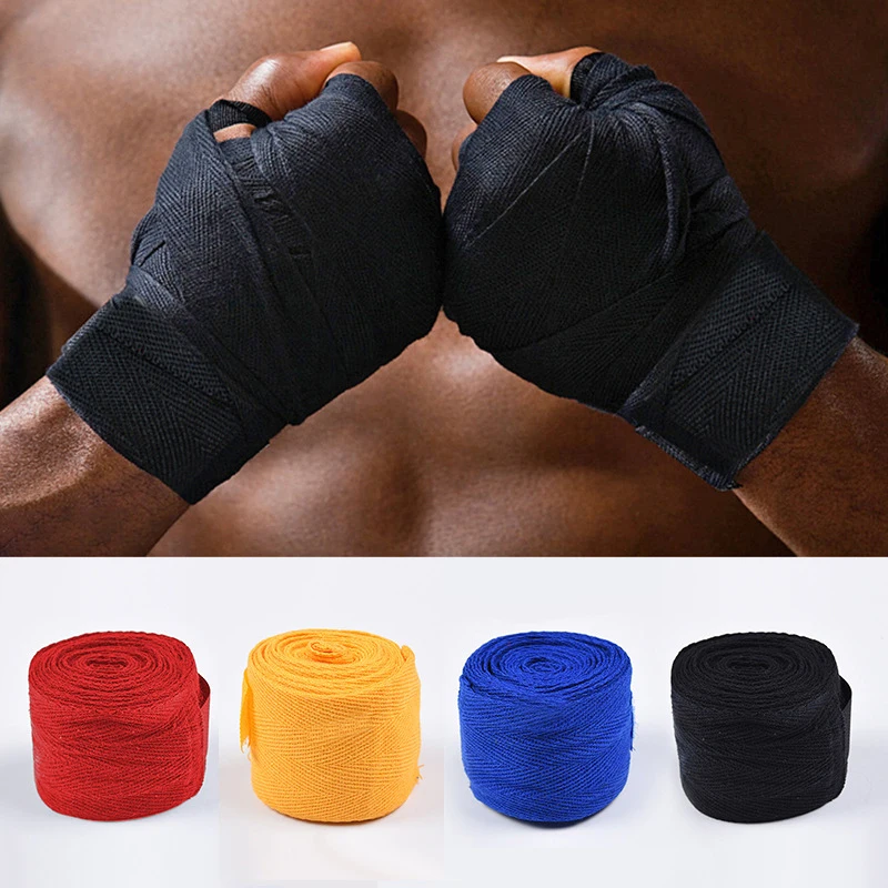 

Cotton Boxing Bandage Wrist Wraps Combat Protect Boxing Sport Kickboxing Muay Thai Handbands Training Competition Gloves