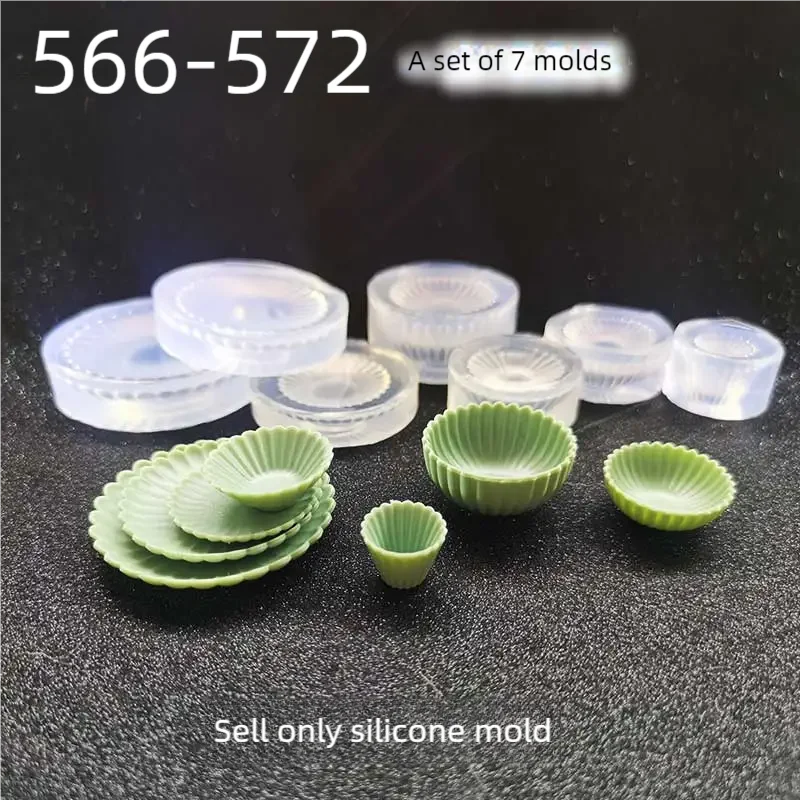 Набор мини-полосатых тарелок ручной работы форма для смолы миниатюрная еды