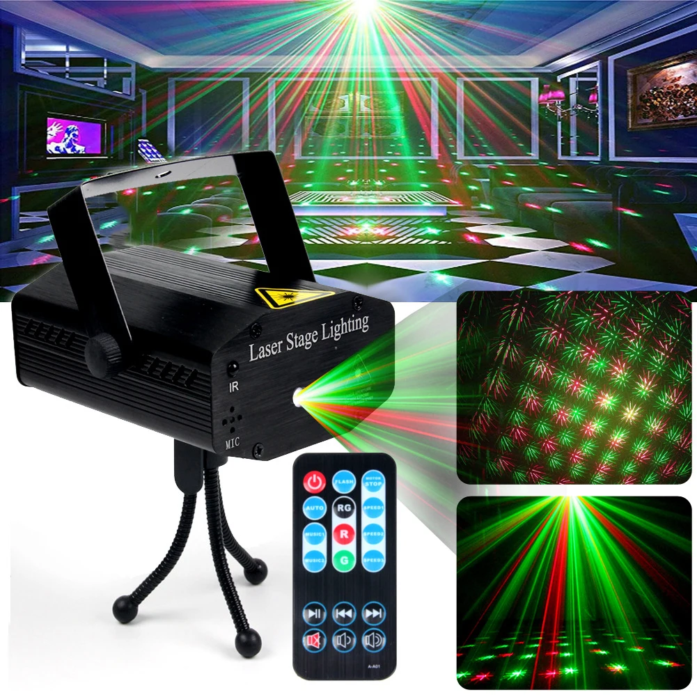 

Party Lights DJ Disco Lights Sound Activated Laser Lights With Remote Control Strobe Lights for Xmas Holiday Parties Karaoke