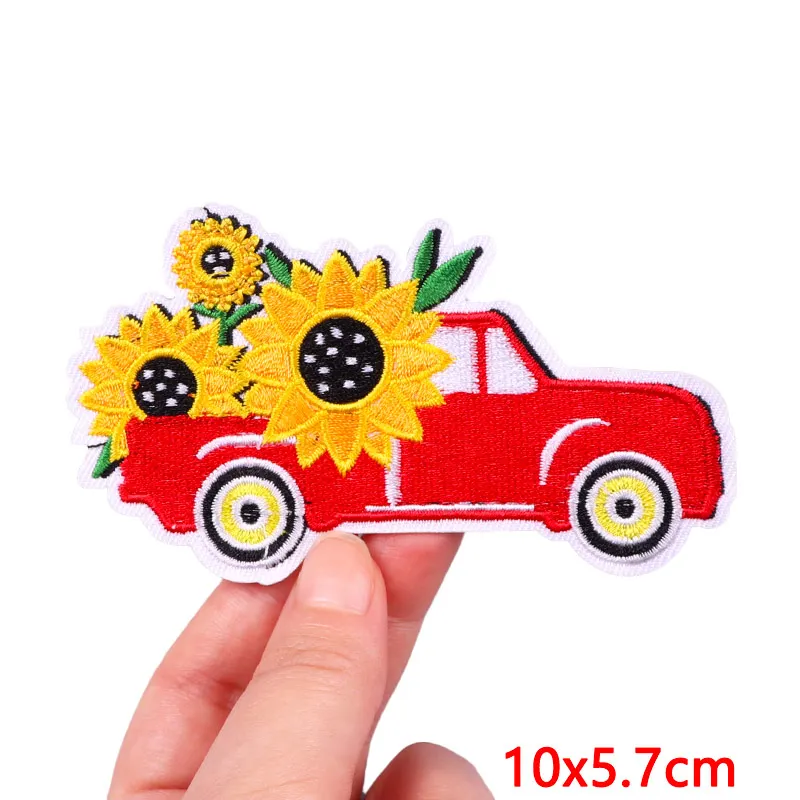 Патчи с цветами/автомобилем патчи вышивкой для утюга термоклейкие одежды куртки