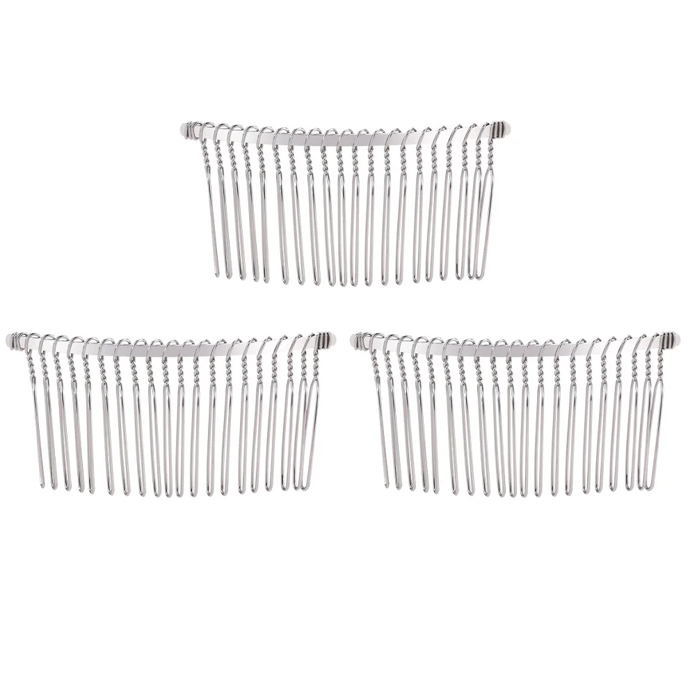 

3pcs 7.8cm 20 Fancy DIY Metal Wire Hair Clip Combs Bridal Wedding Veil Combs )
