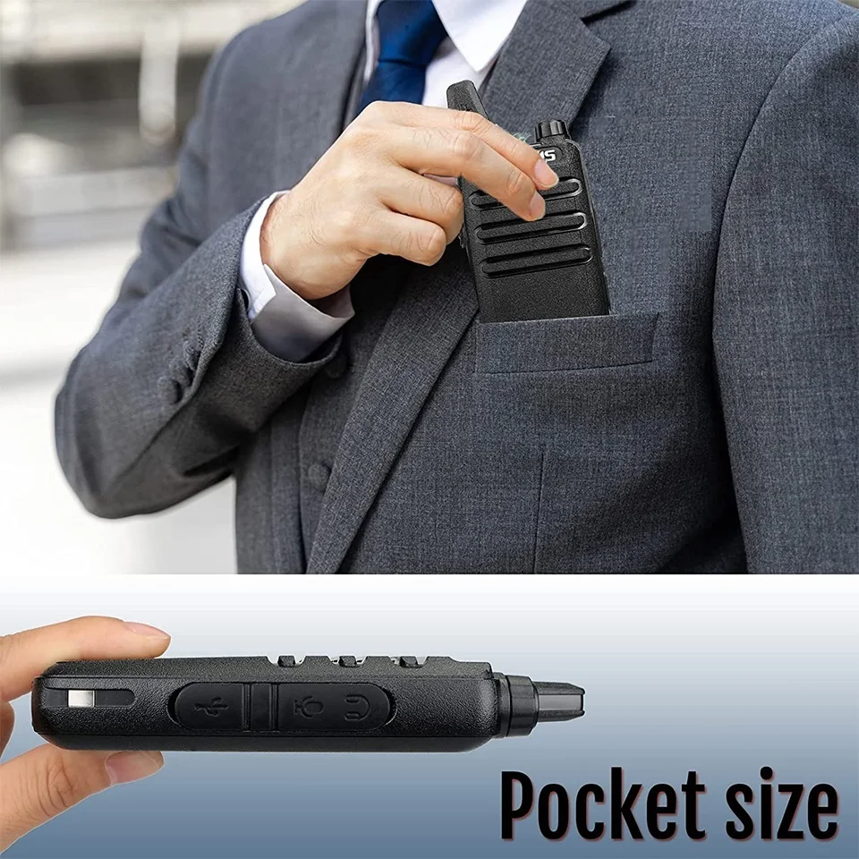 

2 pcs Mini Walkie Talkie PMR 446 Portable Two-way Radio ht PTT Walkie-talkies RT622 Portable Radio for Hunting Cafe RT22
