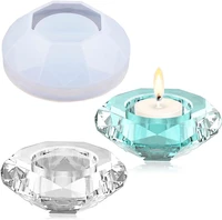 3d diamond candleholders silicone molds diy home table decor art craft epoxy resin concrete cement jewelry storage box mold