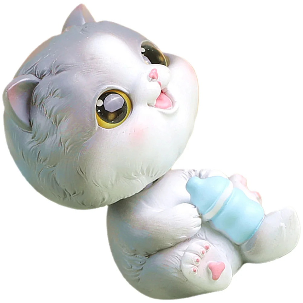 

Cat Kitten Bobblehead Ornaments Head Figurine Lucky Interior Car Dashboard Ornament Desktop Animal Resin Miniminiature Statue