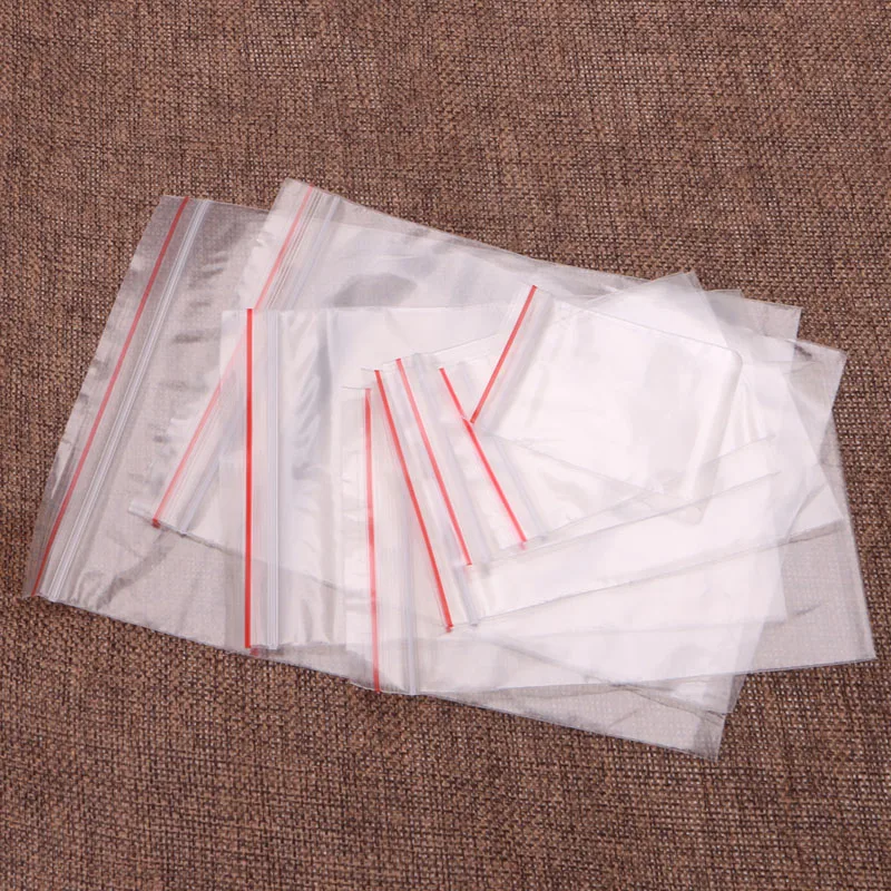 

8 Sizes Clear Grip Self Press Seal Resealable Zip Lock Plastic Bags 100PCS