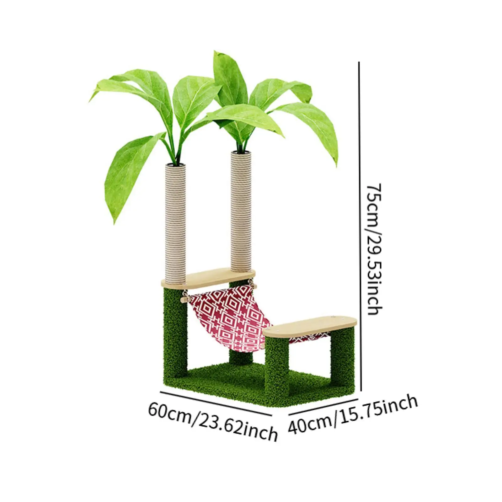 Cat Hammock Climbing Frame Tree Banana Leaf Cats Toy for Rest Play