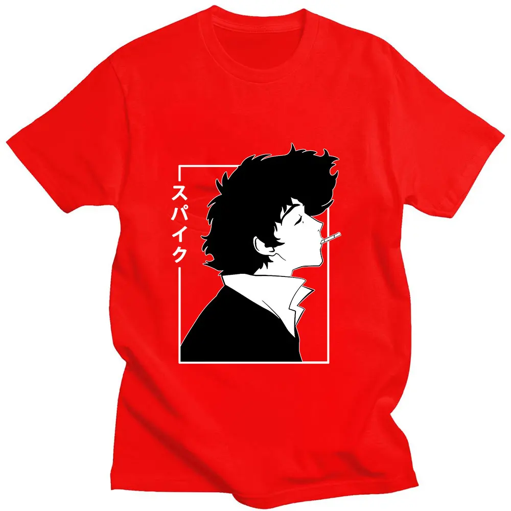 

Anime Cowboy Bebop Spiegel Spike Japanese Manga Print Summer Short-sleeved Thin Cotton Design Casual Loose Man T-shirt Oversized