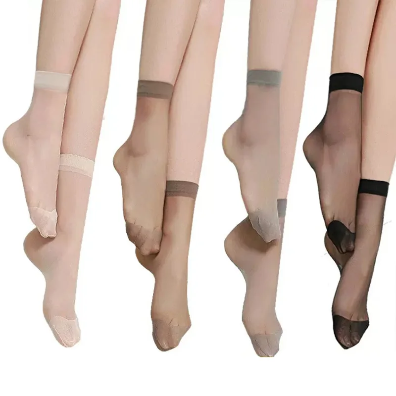 30Pairs Transparent Thin Socks Ultrathin Women Nylon Ladies Female Short Ankle Meias Elastic Breathable Summer Spring Silk Sox