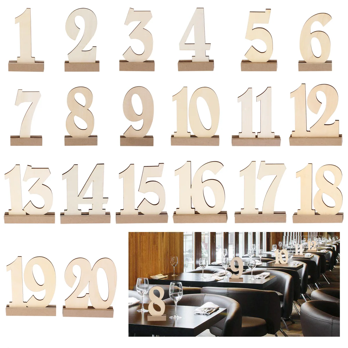 

Wooden Table Numbers Wood Place Holders 1- 20 Rustic Wedding Table Numbers Table Centerpieces for Crafts Wall Decor