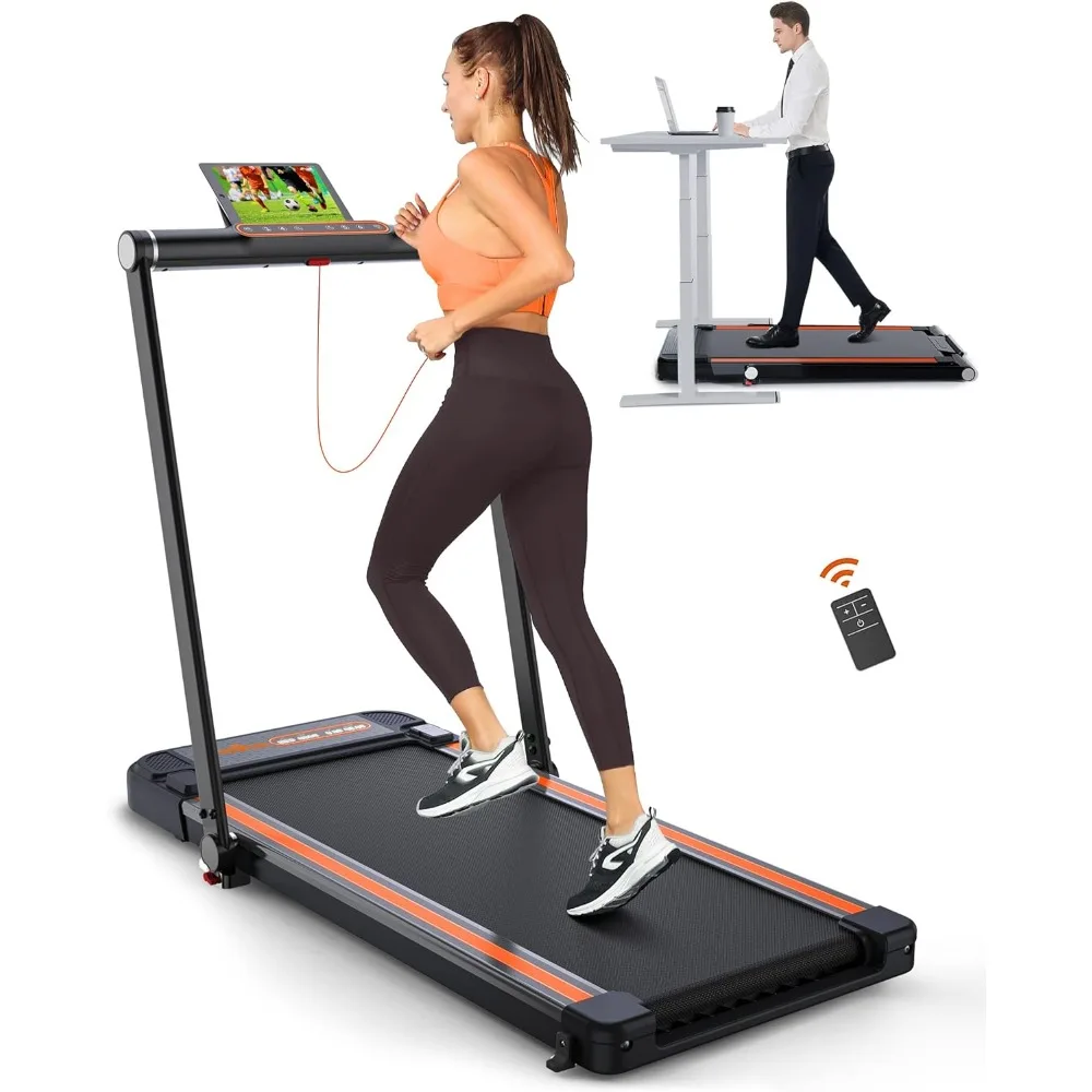 

2.5HP Treadmill, 2 in 1 Under Desk Walking Pad Treadmill, Electric Compact Space Folding Treadmill for Home Office Touch Screen