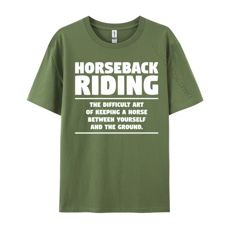 Horseback Riding The Difficult Art Of Keeping A Horse Повседневная последняя мужская футболка Хлопковые