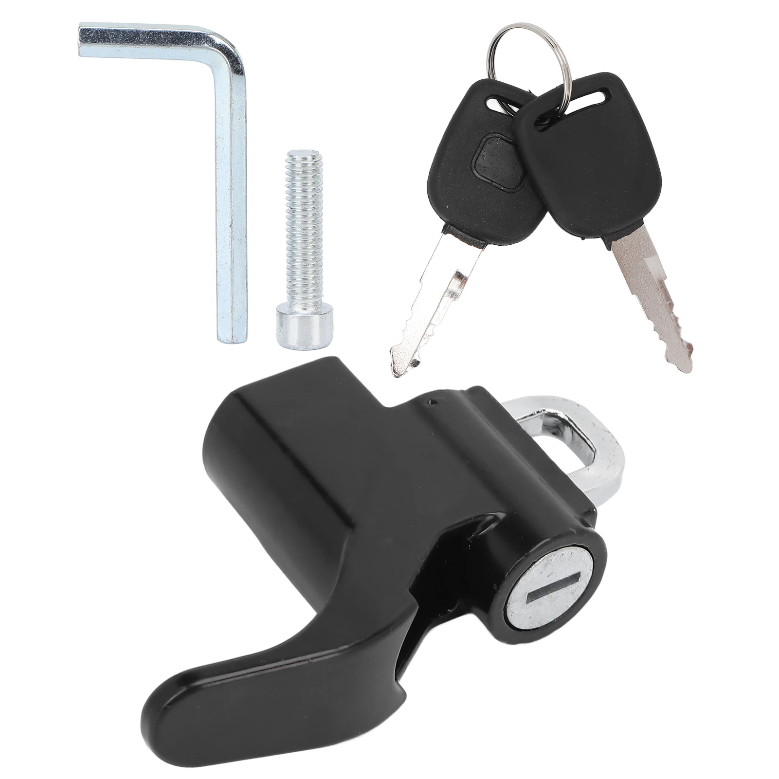 

Motorcycle Helmet Security Hook Lock with 2 Keys 6mm Screw Holes Anti Theft Aluminum Alloy for Motorbikes Scooters