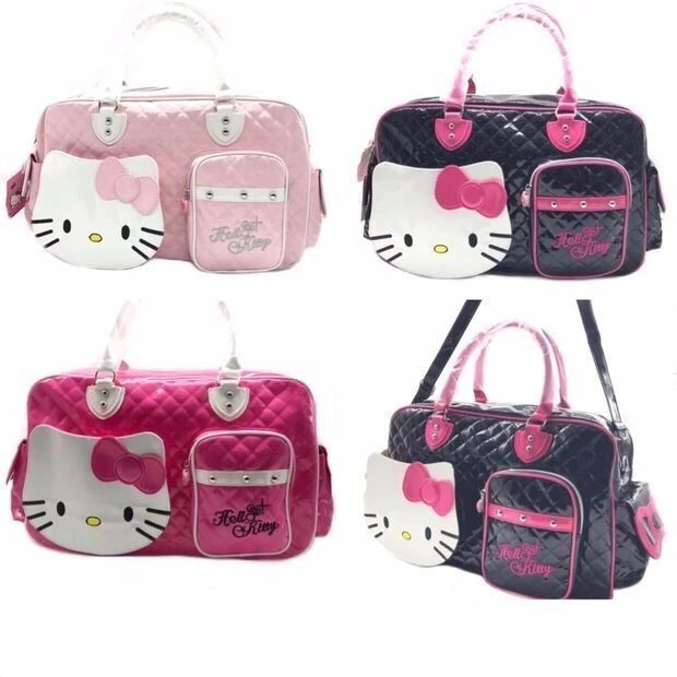 Sanrio handbag Bags for women Hello Kitty Bag Portable Crossbody Pu Glossy Travel Bag Girls Fashion Travel Bag hand bag