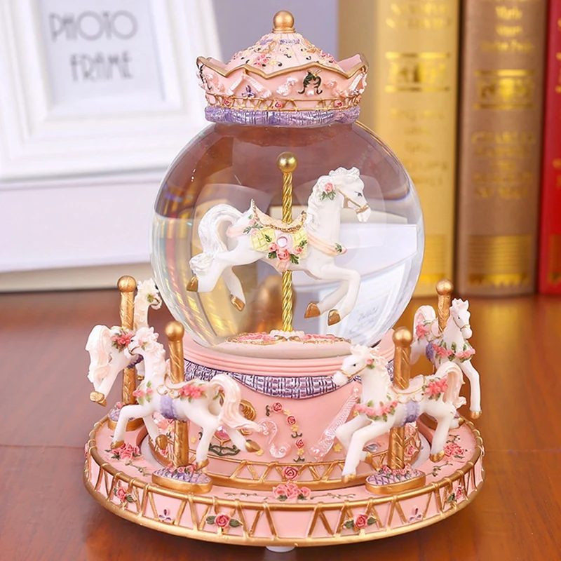 

Snow Ball Music Note Snow Globe Music Box New Year Gift Carousel Birthday Gift for Friend Clockwork Type