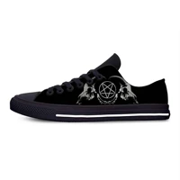baphomet goth gothic satanic satan satanism goat casual cloth shoes low top comfortable breathable 3d print men women sneakers