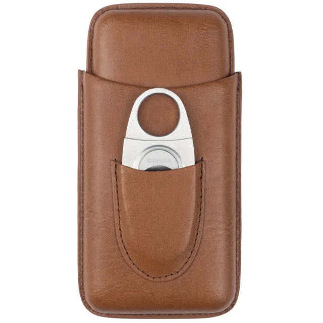 

Портативный чехол для сигар из натуральной кожи, Дорожный Чехол для сигар, мужской подарок, высококачественный набор ножниц для сигар, пода...