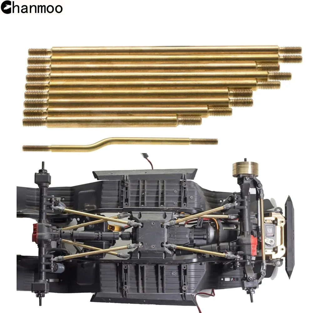 Chanmoo 1 комплект латунная рулевая тяга, тяга, металлический рычаг для радиоуправляемого гусеничного автомобиля 1/10 Axial SCX10 III AX103007, обновленные детали