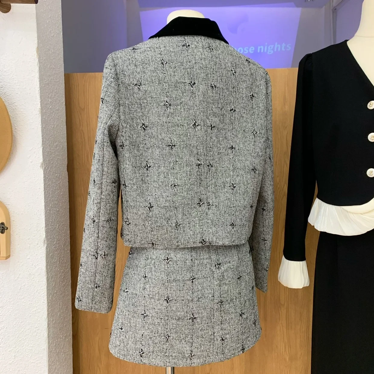 Куртка с бантом + плиссированная юбка комплект из двух предметов женская осенняя