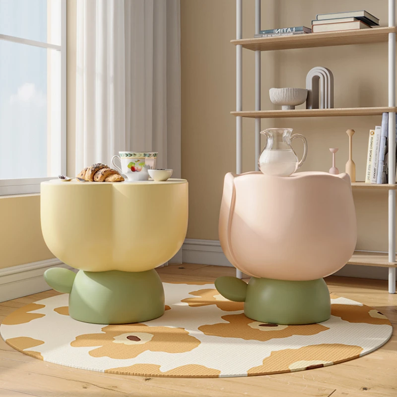 

Creative Tulip Tea Table Cream Style Floor Ornaments Home Sofa Side Table Living Room Bedside Table Soft Outfit Decoration