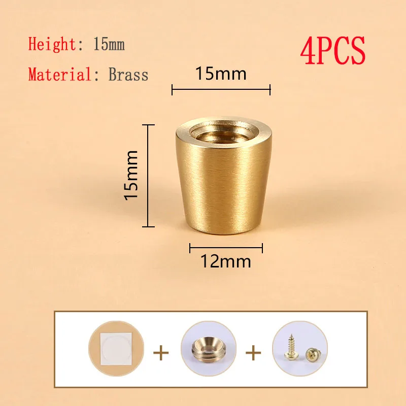 4 шт., ножки для мебели, латунные опорные ножки для мебели, кухонные ножки, металлические сменные ножки для кресла, стула, подставка для ног для дома ﻿