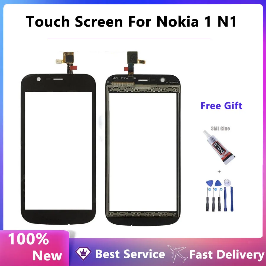 

Touch Screen For Nokia 1 N1 Front Glass Touch Panel TA-1047 TA-1060 TA-1056 TA-1079 TA-1066 Front Glass Lens Sensor Digitizer