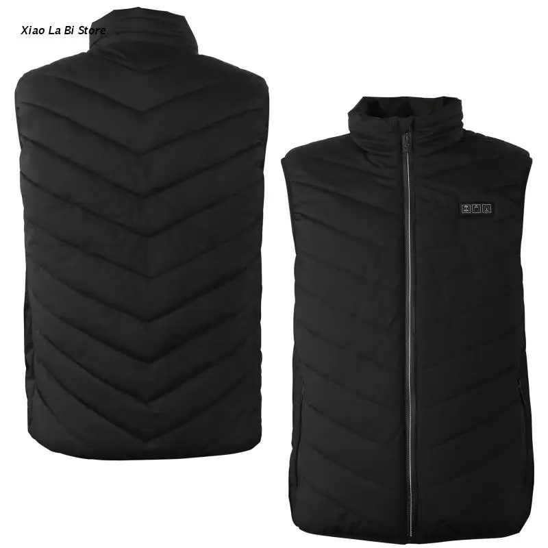 

XXFD 11 Zone Heated Vest Electric Jacket Coat Unisex Sportswear USB Charging Waistcoat Body Warmer with 3 Heating Levels