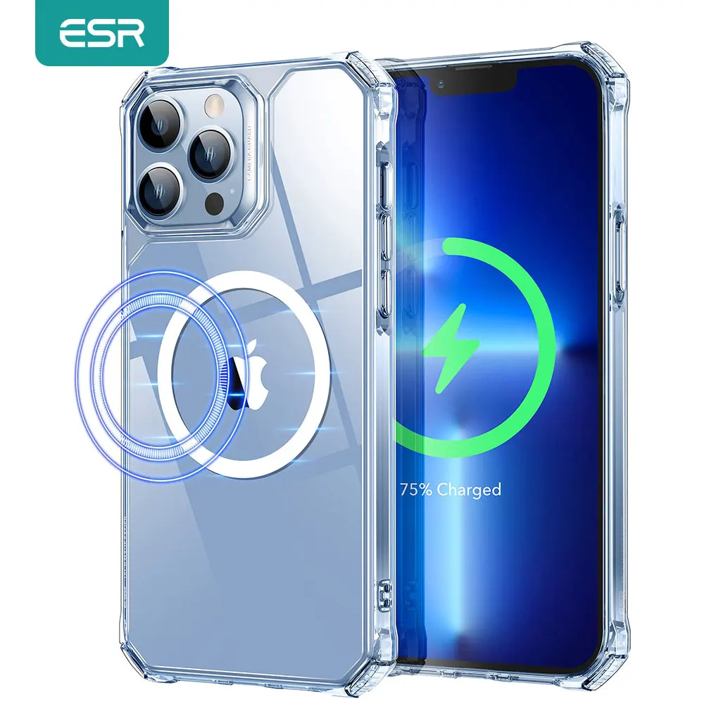 

Магнитный чехол ESR Air Armor для iPhone 13 Pro Max HaloLock, совместимый с чехлом Magsafe для iPhone 13 Pro, прозрачная задняя крышка