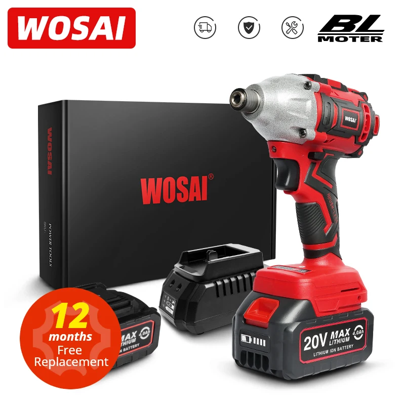 WOSAI MT Series 300Nm Brushless Screwdriver Electric Drill Cordless Screwdriver 20V Impact Driver Lithium-Ion Battery Power Tool