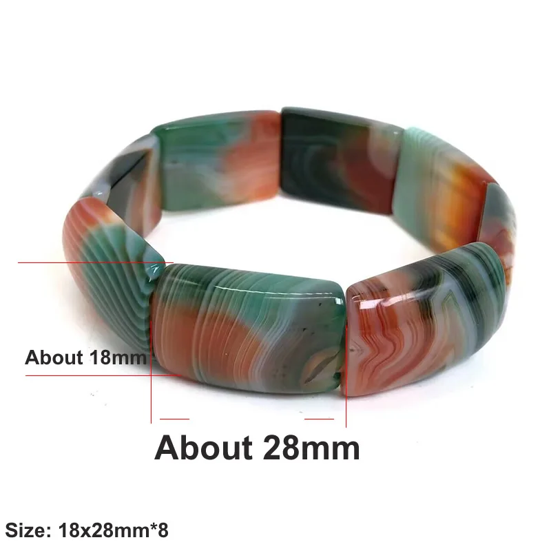 

18x28mm Beaded Bracelet Natural Stone Charm Bracelet For Men Women Yoga Agates onyx Luck Bracelet Gift