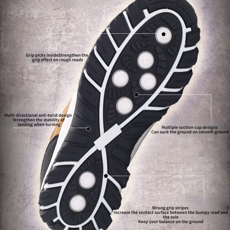 New Hiking Sneakers Men's Trekking Shoes Non-slip Breathable Climbing Boot Anti-collision Outdoor Fishing Cycling Plus Size 48
