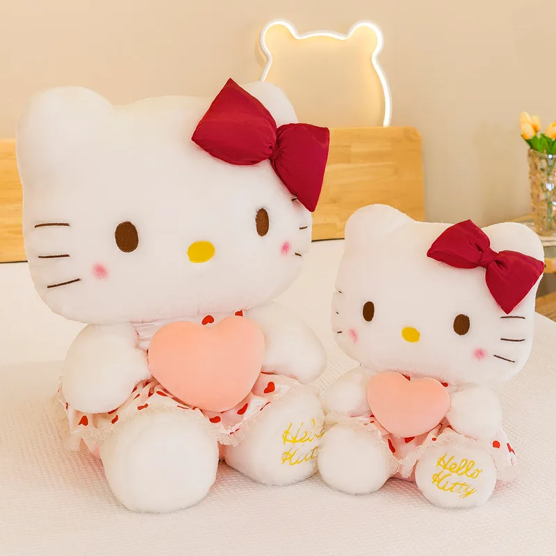 

KT Cat Plush Pink Heart Style Toys Anime Cartoon Stuffed Dolls Soft Sofa Cushion Kawaii Room Decor Exquisite Xmas Birthday Gifts