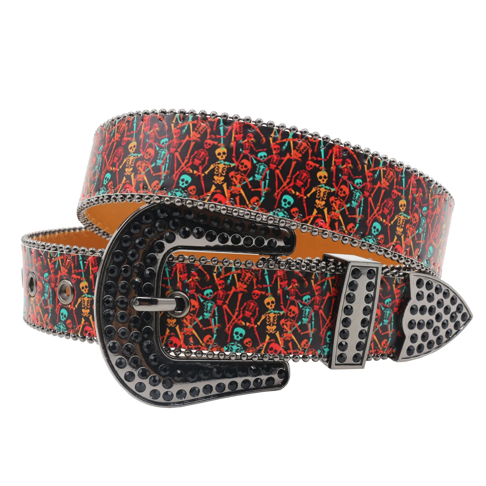 Ремни в стиле панк с шипами и бриллиантами Y2K ковбойские ремни западном для
