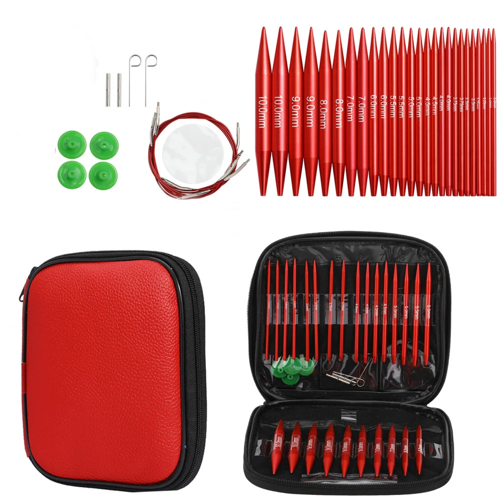 

Набор круглых вязальных спиц, сменные глиноземные крючки для вязания, плетение, свитер, рукоделие, пряжа, иглы, швейные инструменты