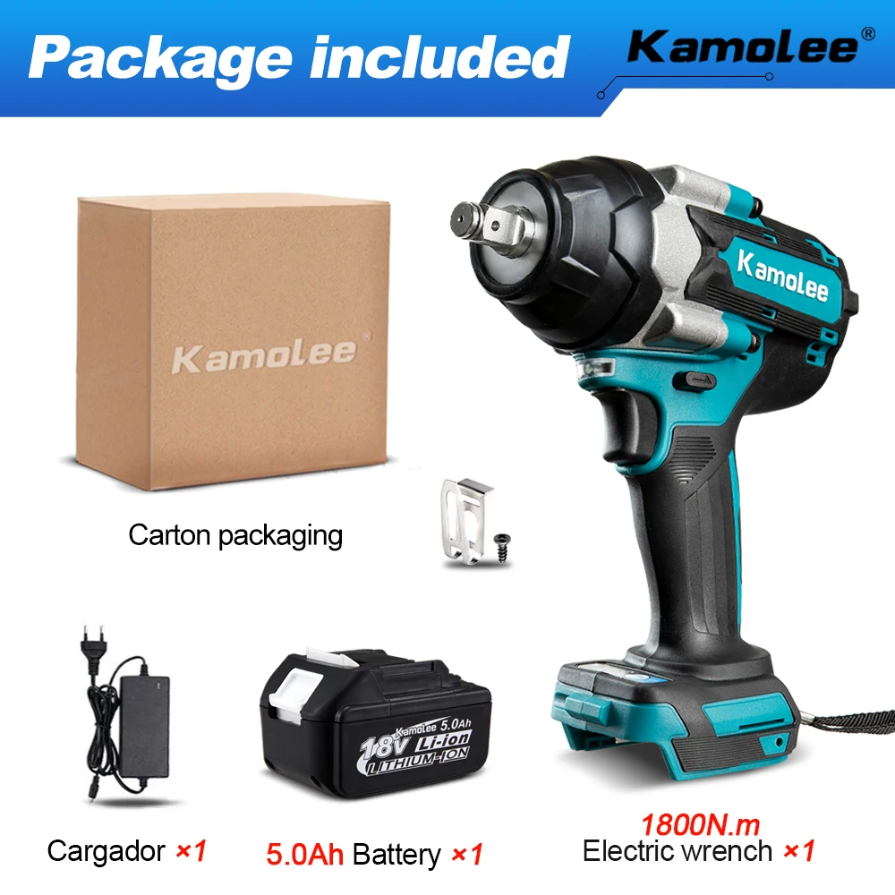 

Электрический гайковерт Kamolee DTW700 синего цвета