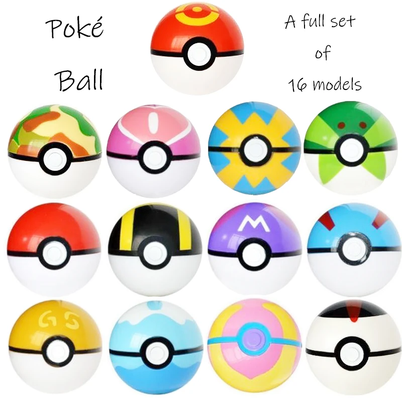 

16 Styles Pokemon Toys Set Anime Character Pikachu Figure Poke Ball Model Contains Collection Children Gift