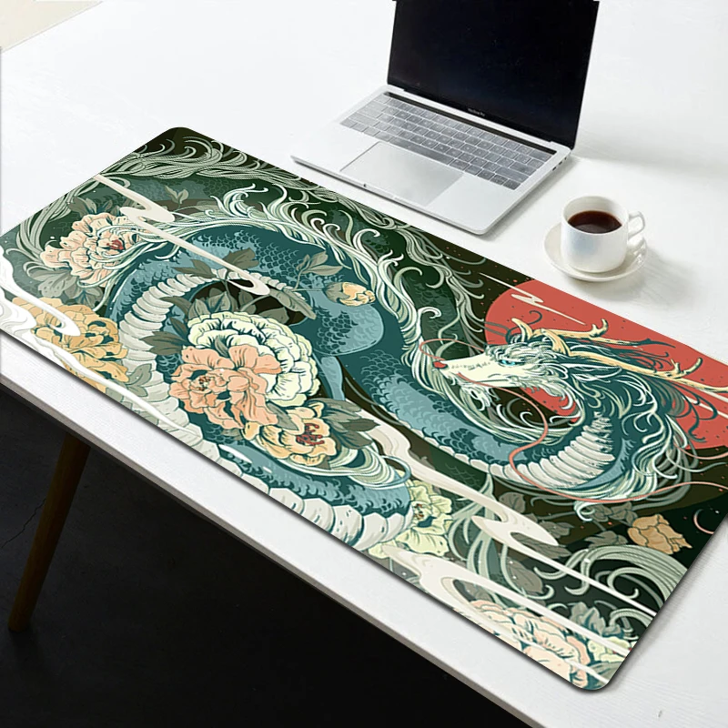 

Japan MousePad Dragon Deskmat Playmat Laptop Anime Gaming Keyboard Rubber Pad Pad on The Gaming Accessory Table Mouse Mat Pc Rug