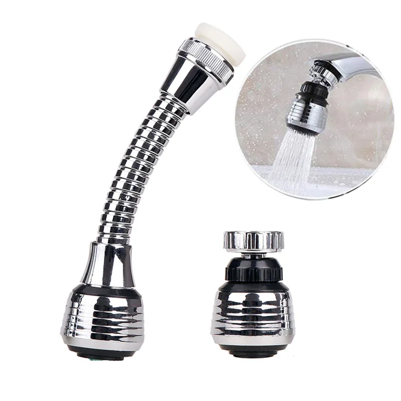 

360 Degree Swivel Kitchen Faucets Aerator Adjustable Dual Mode Sprayer Filter Diffuser Water Saving Nozzle Faucet Connector Tool