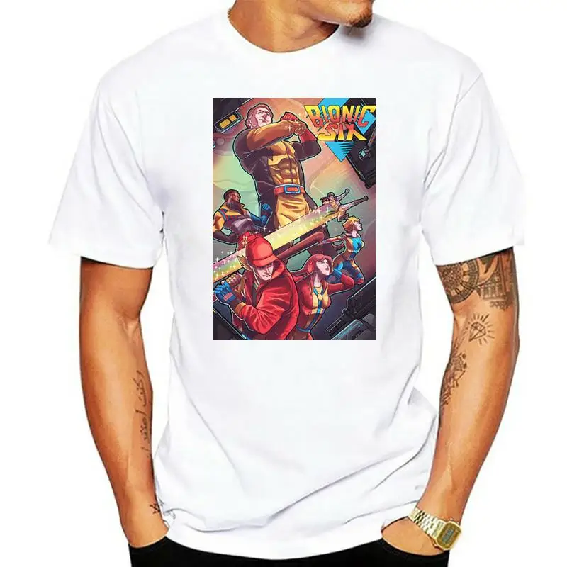

Классическая мужская футболка Bionic 6, 6, 80s с рисунком, размеры M-L-XL-XXL