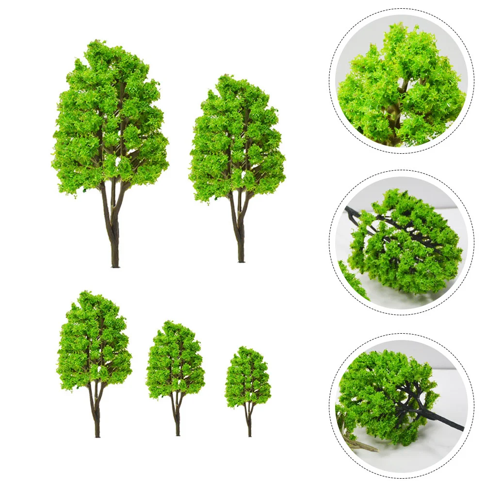 

10PCS Plastic Street Tree Model Micro Landscape Greening Decor (Green 5 Sizes)