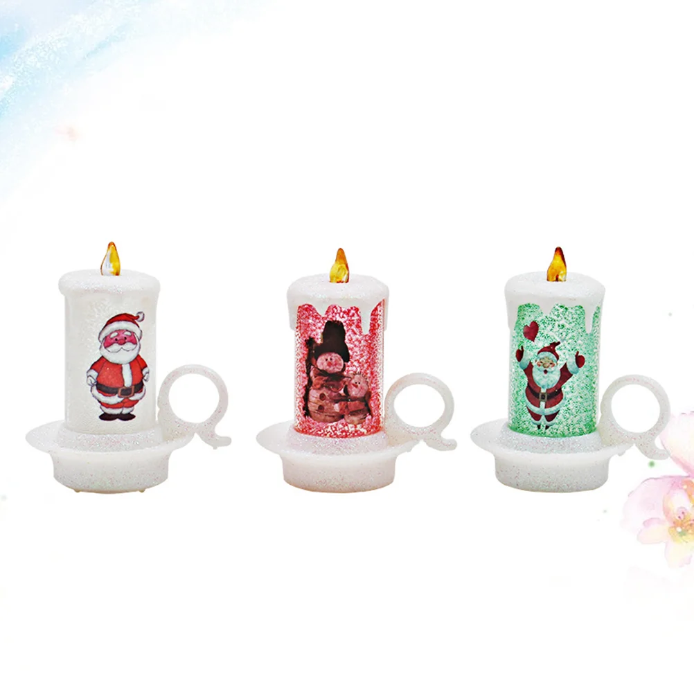 

2PCS Christmas Party Light Christmas Tealight Candles Lamps Christmas Night