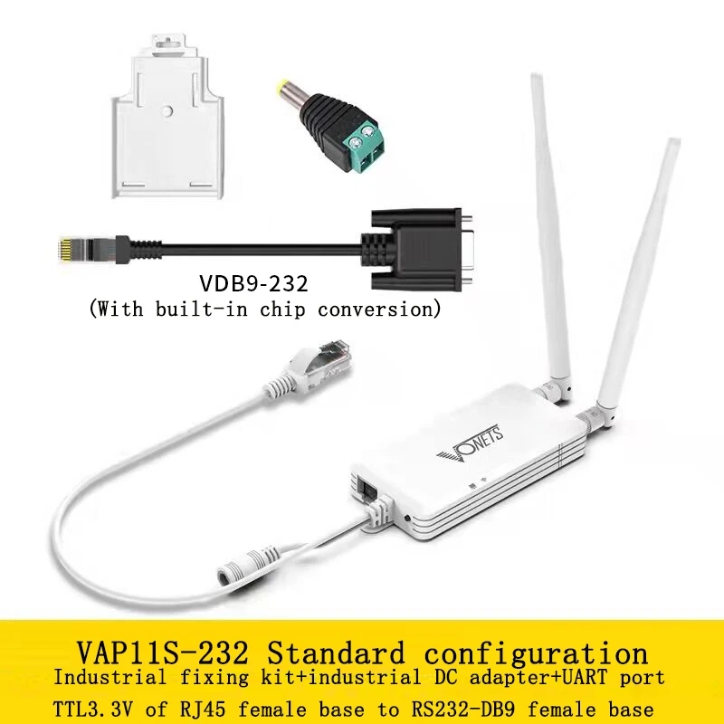 Vonets serial port server VAP11S-RS232 to RJ45 wired to wireless wifi high-power wireless bridge relay router