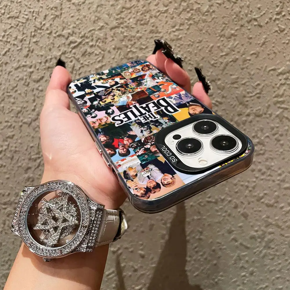 Mobile B-Beatless Phone Case for iPhone 16 15 14 13 12 11 X XR XS 8 7 Pro Max Plus Color Silvery Smartphone Cellphones Cover