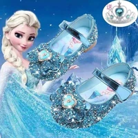 princess disney aisha girls shoes 2022 new small leather shoes snow and ice strange fate little girl dance shoes crystal shoes