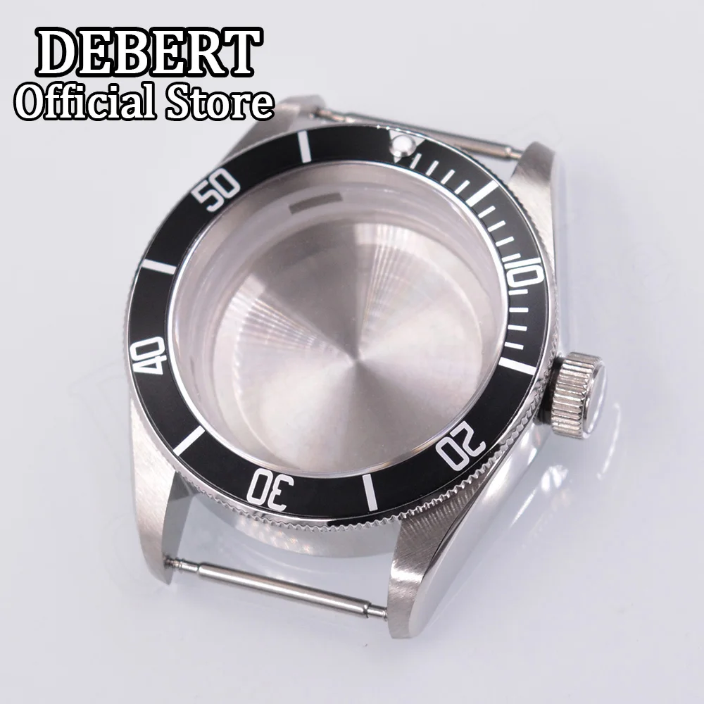 

41mm case silver sterile watch case sapphire glass fit NH35 NH36 ETA 2836 Miyota 8205 8215 821A Mingzhu DG 2813 3804 movement