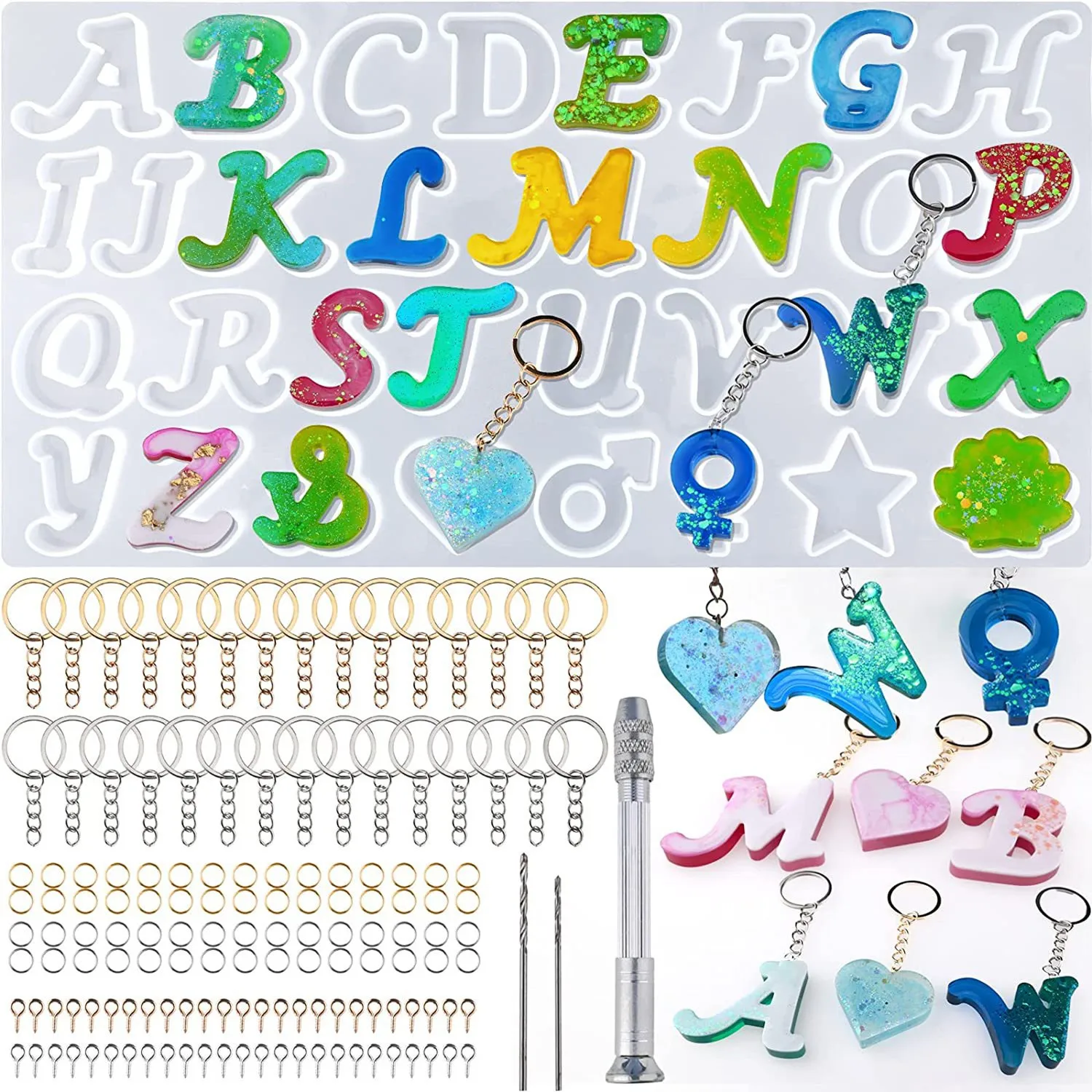 

Letter Molds Silicone Alphabet Number Epoxy Resin Casting Craft Mold Keychain Ornament Jewelry Earring Pendants Making Deco Tool