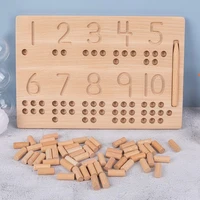 1 set wooden logarithmic board montessori toy for children educational math toys for kids number boards puzzle matching toy