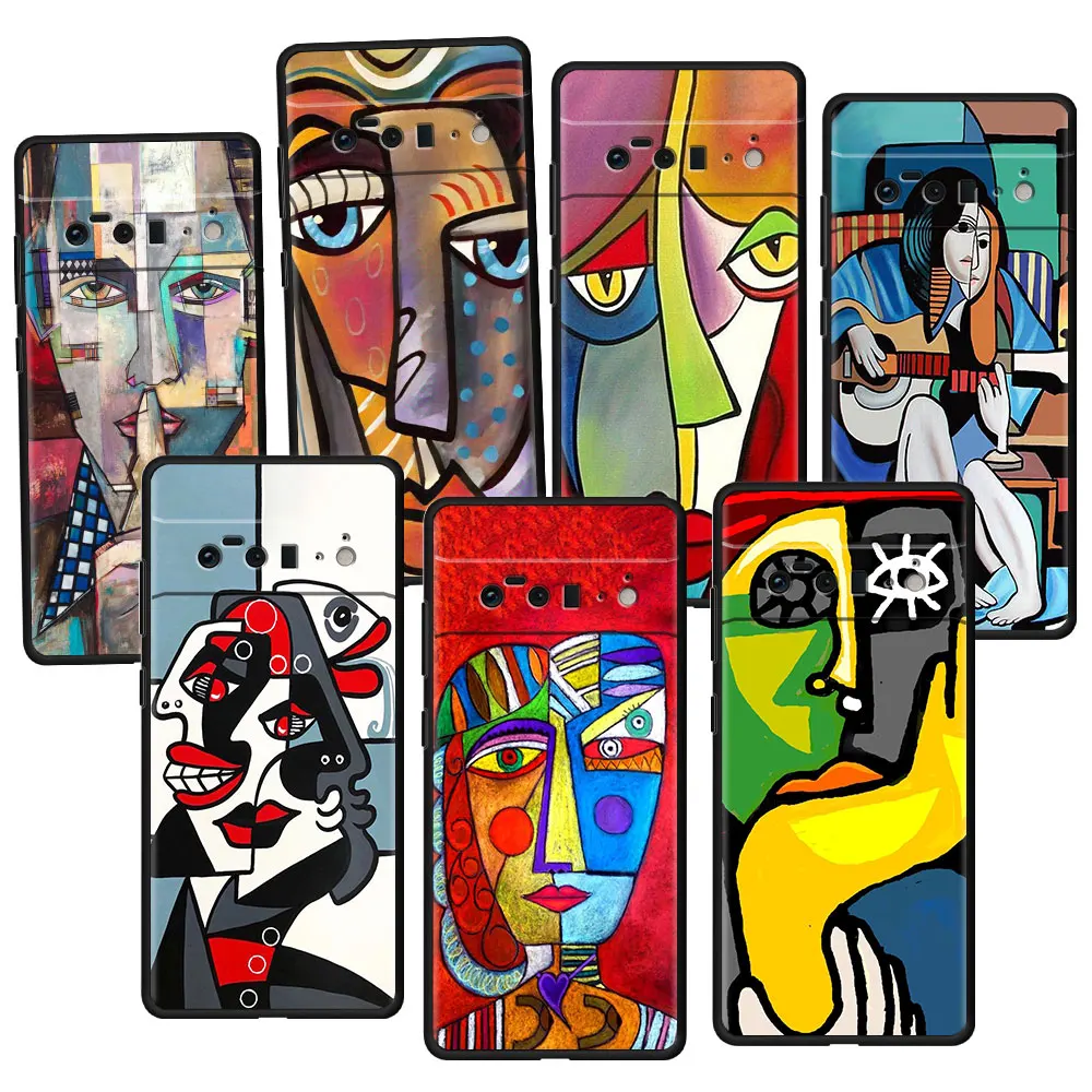 

Soft Celular Original Phone Case Coque for Pixel 3 5a 5 5G 4 XL 4a 6 Pro Pixel4 6Pro 4G 3XL Picasso Abstrakcyjne Sztuki